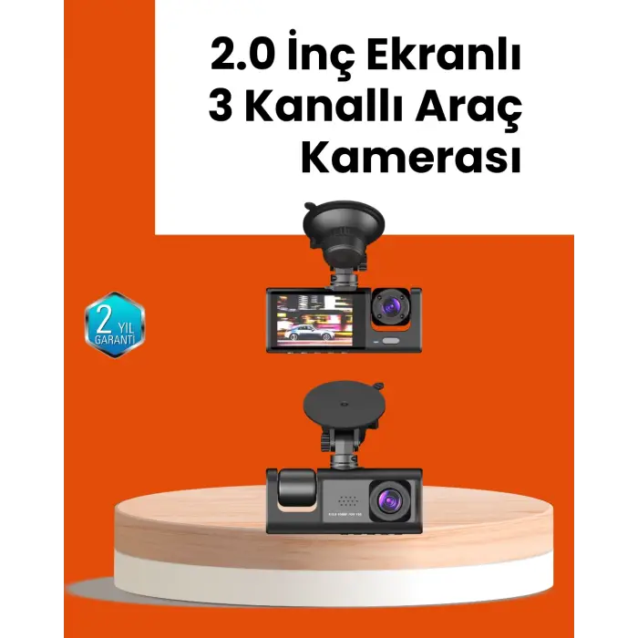 Full HD Araç Kamerası Çift Yönlü Kayıt ve Darbe Sensörü