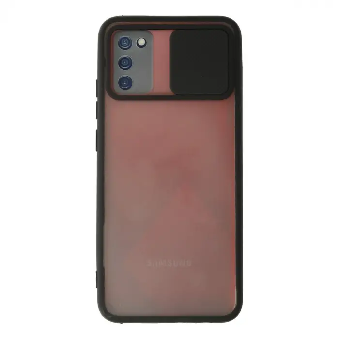 Galaxy A02S Kılıf Palm Buzlu Kamera Sürgülü Silikon - Siyah