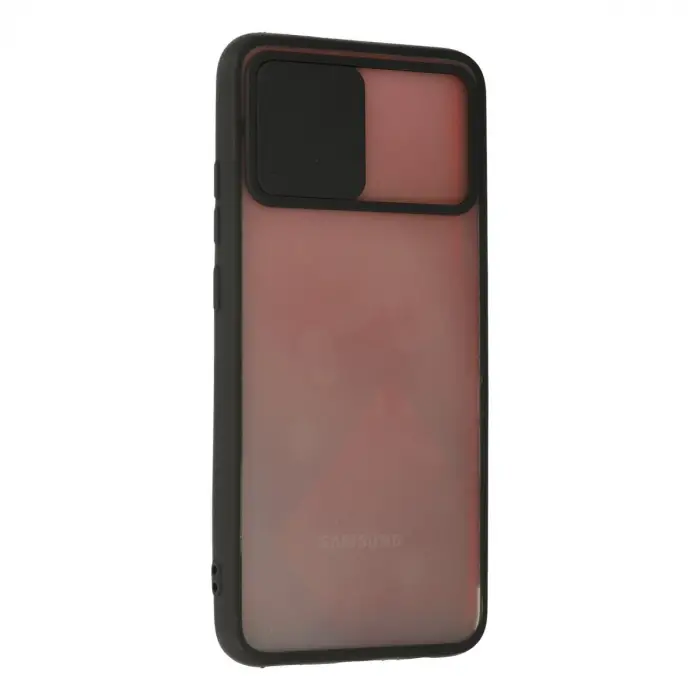 Galaxy A02S Kılıf Palm Buzlu Kamera Sürgülü Silikon - Siyah