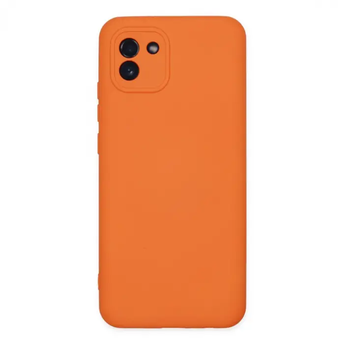 Galaxy A03 Kılıf Nano içi Kadife Silikon - Turuncu