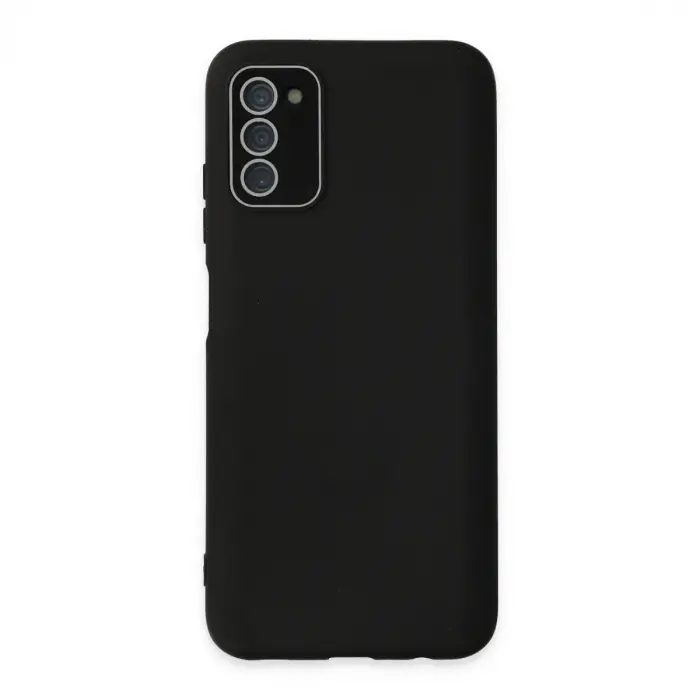 Galaxy A03S Kılıf Lansman Glass Kapak - Siyah