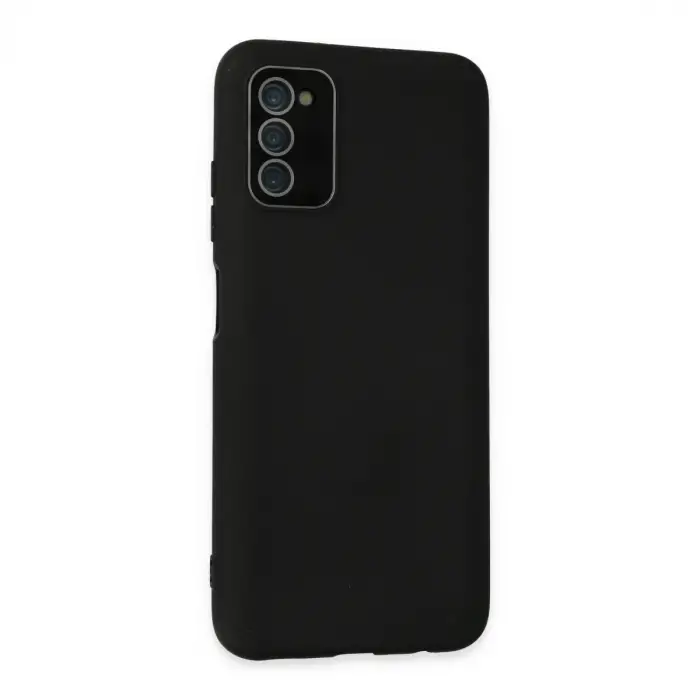 Galaxy A03S Kılıf Lansman Glass Kapak - Siyah