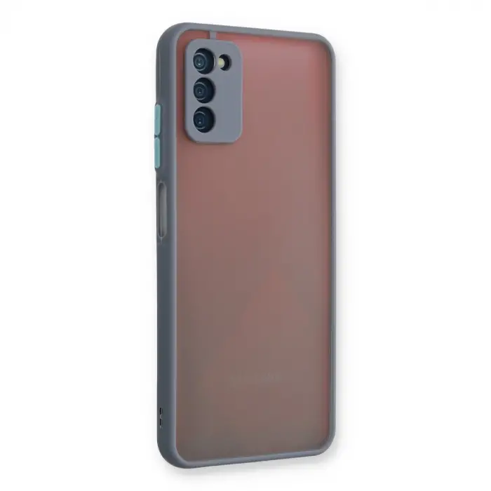 Galaxy A03S Kılıf Montreal Silikon Kapak - Gri