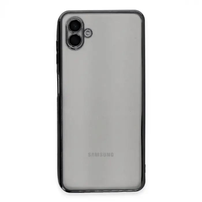 Galaxy A04 Kılıf Razer Lensli Silikon - Siyah