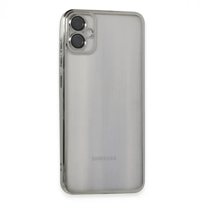 Galaxy A05 Kılıf Razer Lensli Silikon - Gümüş