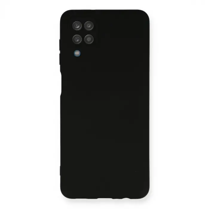 Galaxy A12 Kılıf Nano içi Kadife Silikon - Siyah