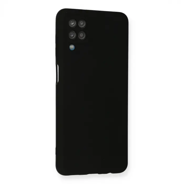 Galaxy A12 Kılıf Nano içi Kadife Silikon - Siyah
