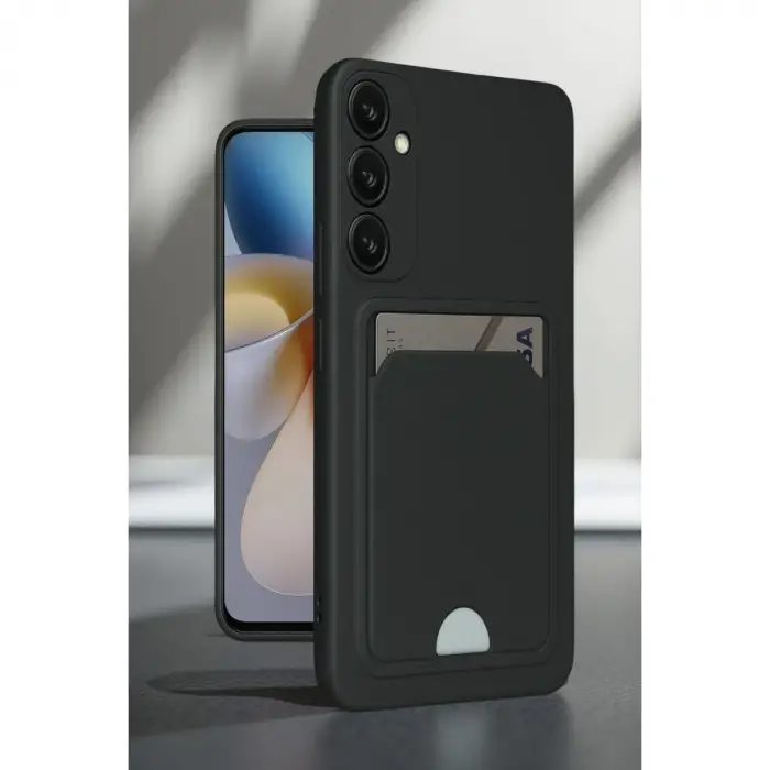 Galaxy A16 5G Kılıf Kelvin Kartvizitli Silikon - Siyah