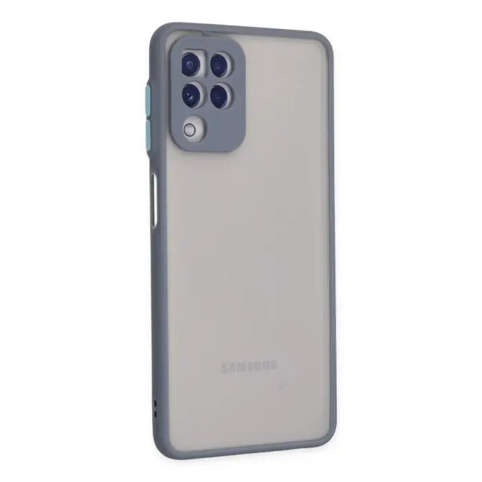 Galaxy A22 Kılıf Montreal Silikon Kapak - Gri