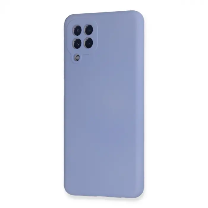 Galaxy A22 Kılıf Nano içi Kadife Silikon - Lila