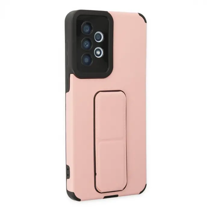 Galaxy A33 5G Kılıf Mega Standlı Silikon - Pudra