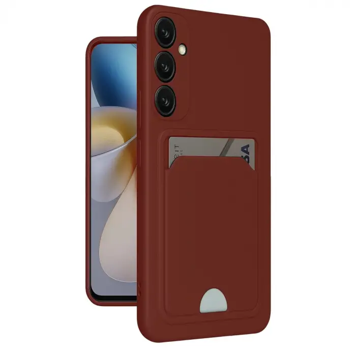 Galaxy A55 5G Kılıf Kelvin Kartvizitli Silikon - Bordo