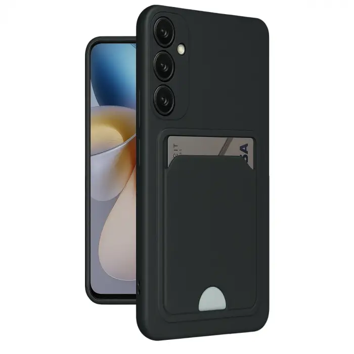 Galaxy A55 5G Kılıf Kelvin Kartvizitli Silikon - Siyah