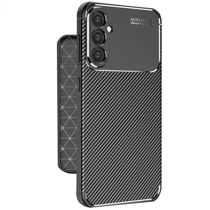 Galaxy A56 Kılıf Auto Focus Karbon Kapak - Siyah