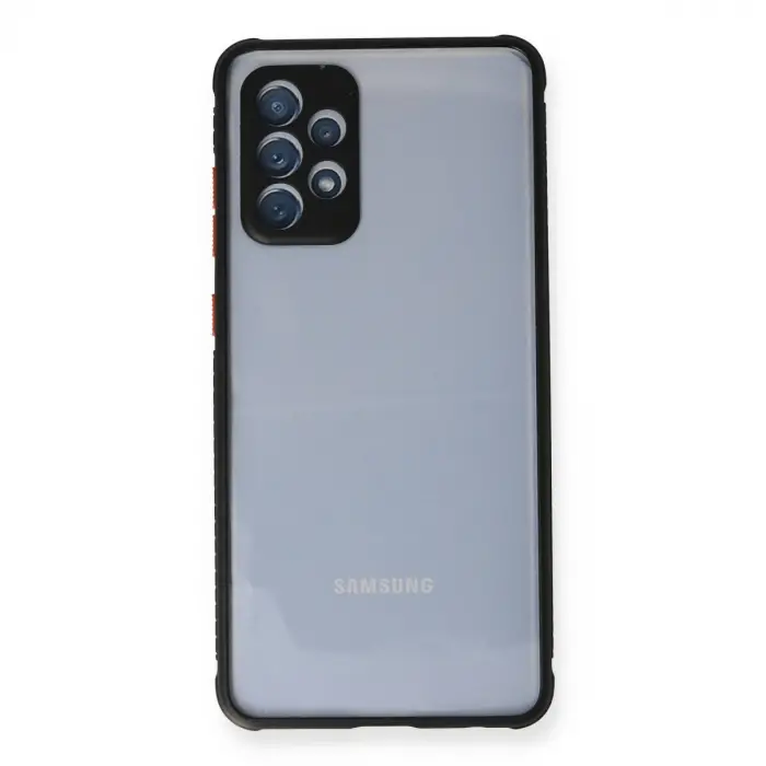 Galaxy A72 Kılıf Miami Şeffaf Silikon - Siyah