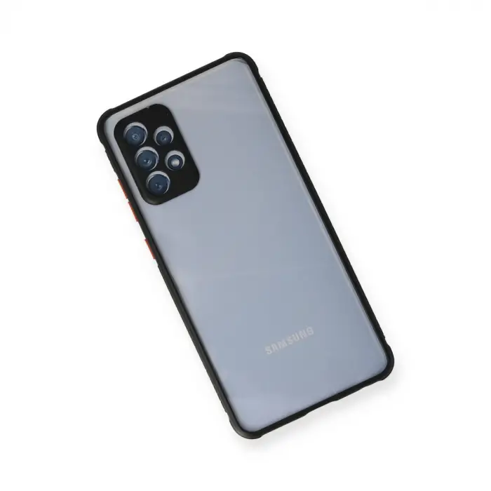 Galaxy A72 Kılıf Miami Şeffaf Silikon - Siyah