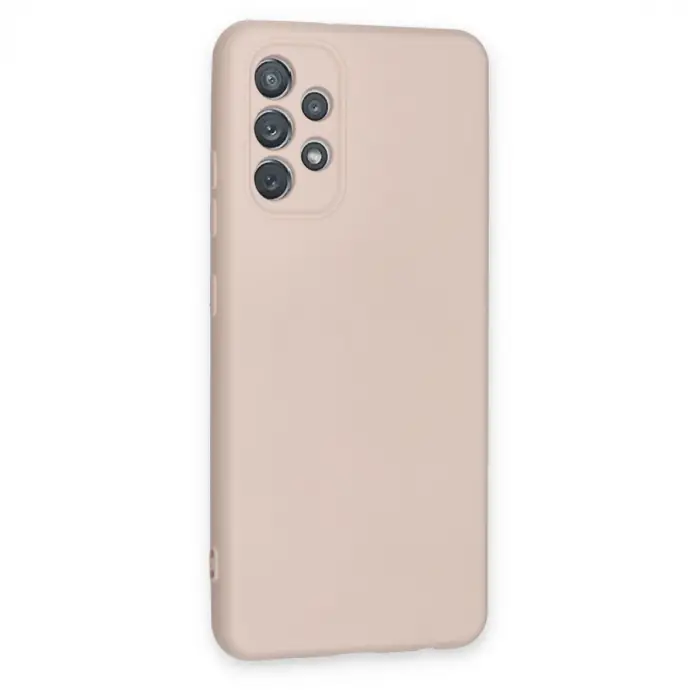 Galaxy A72 Kılıf Nano içi Kadife Silikon - Pudra