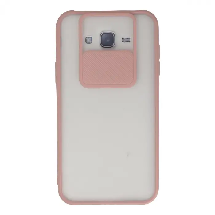 Galaxy J7 Kılıf Palm Buzlu Kamera Sürgülü Silikon - Pembe