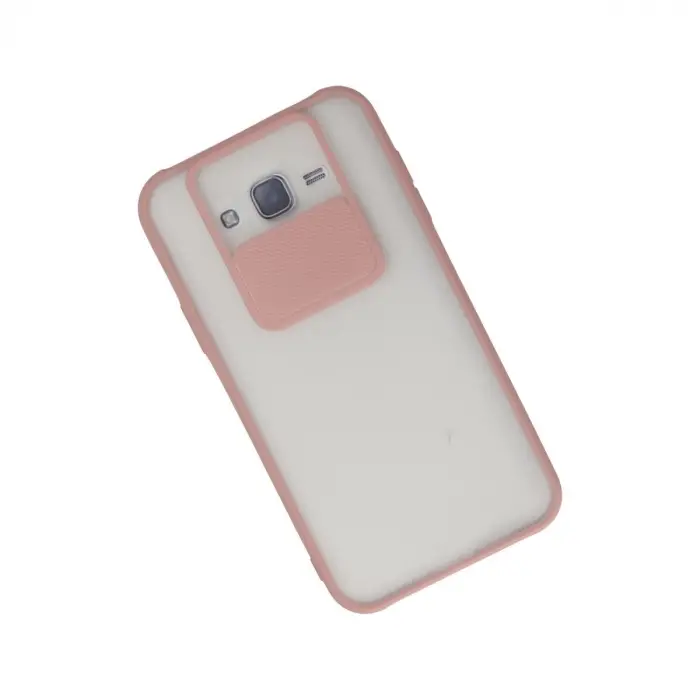 Galaxy J7 Kılıf Palm Buzlu Kamera Sürgülü Silikon - Pembe