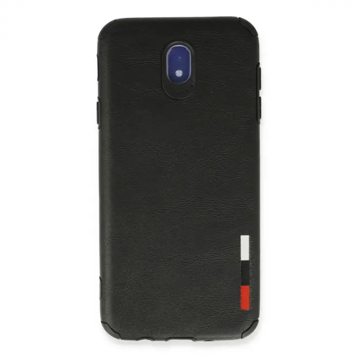 Galaxy J7 Pro / J730 Kılıf Loop Deri Silikon - Siyah