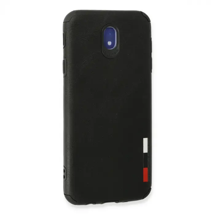 Galaxy J7 Pro / J730 Kılıf Loop Deri Silikon - Siyah