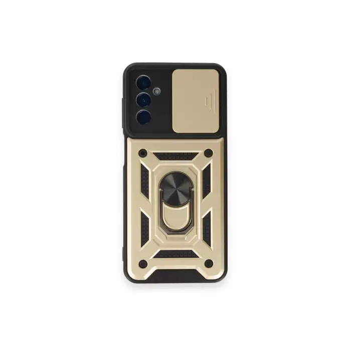 Galaxy M14 5G Kılıf Pars Lens Yüzüklü Silikon - Gold