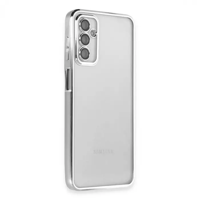 Galaxy M23 Kılıf Razer Lensli Silikon - Gümüş