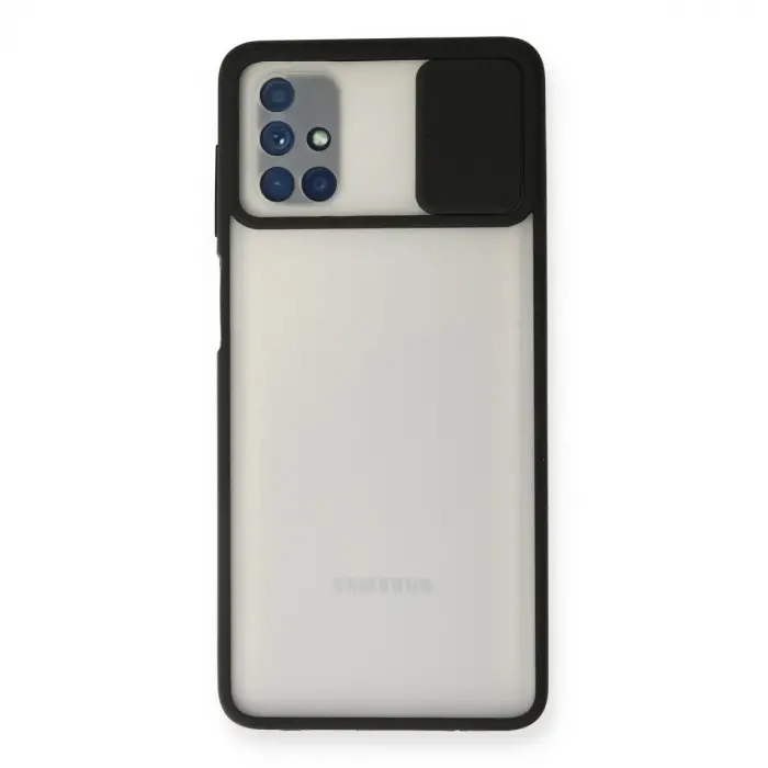 Galaxy M51 Kılıf Palm Buzlu Kamera Sürgülü Silikon - Siyah