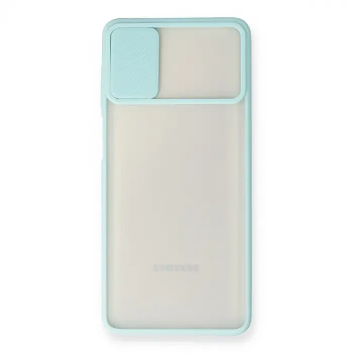 Galaxy M51 Kılıf Palm Buzlu Kamera Sürgülü Silikon - Turkuaz