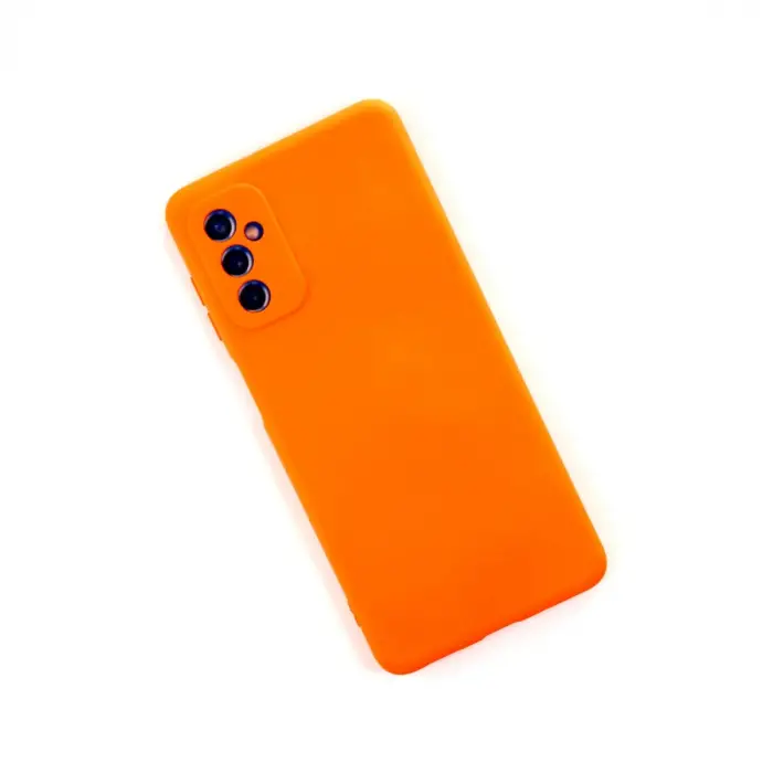 Galaxy M52 5G Kılıf Nano içi Kadife Silikon - Turuncu