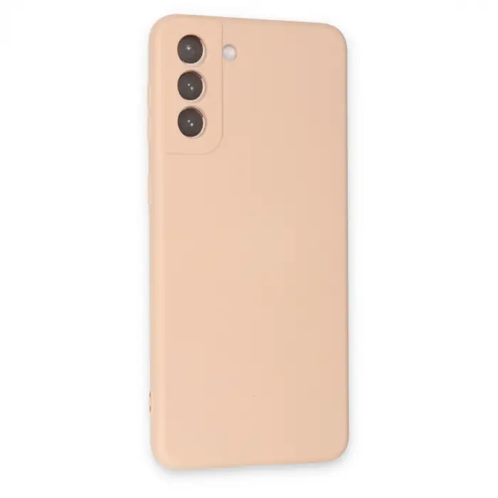 Galaxy S21 Kılıf Nano içi Kadife Silikon - Pudra