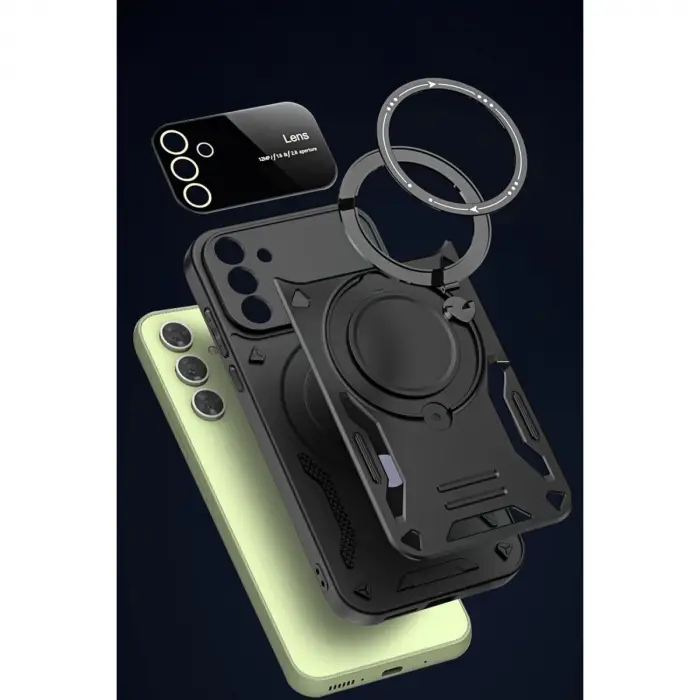 Galaxy S24 FE Kılıf Joy Lens Standlı Kapak - Siyah