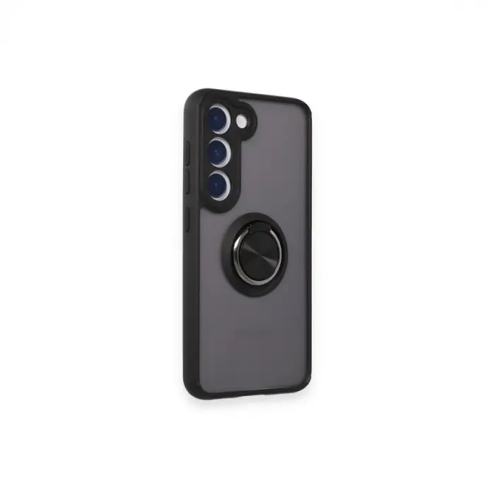 Galaxy S24 FE Kılıf Montreal Yüzüklü Silikon Kapak - Siyah