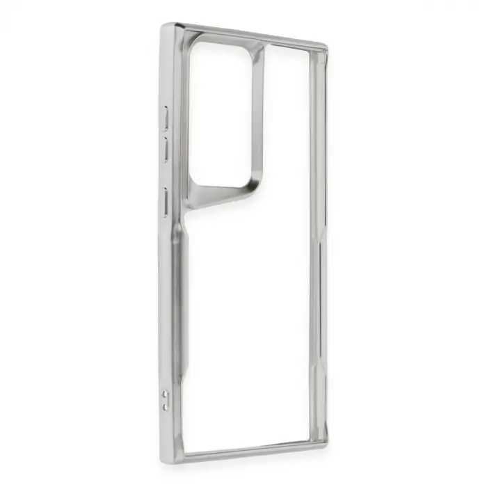Galaxy S24 Ultra Kılıf Boyi Silikon Kapak - Gümüş