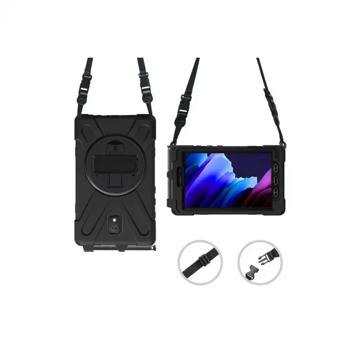 Galaxy T577 Tab Active 3 Kılıf Amazing Tablet Kapak - Siyah