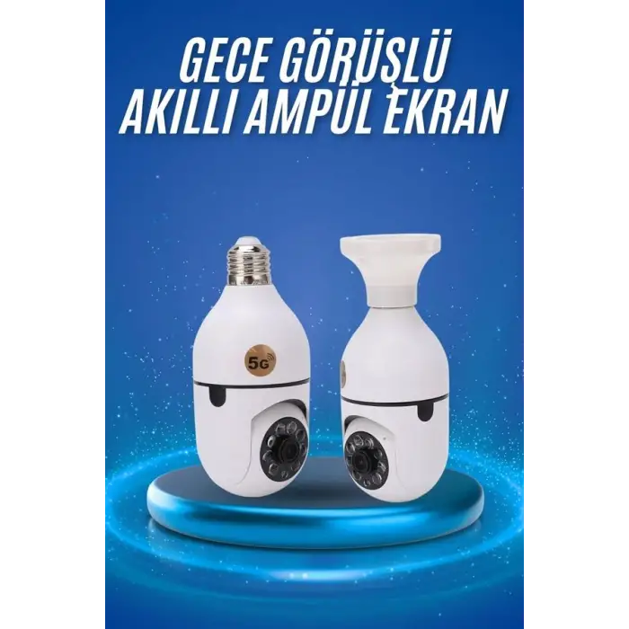 Gece Görüşlü Akıllı Dönebilen Ev Kamerası Ampül Kamera