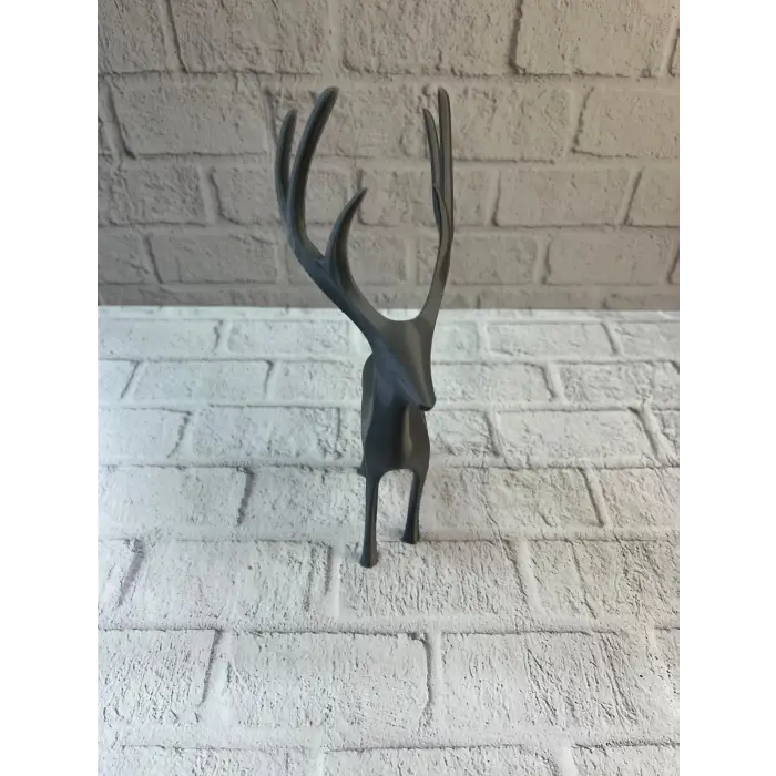 Geyik Figürü Gri Modern Salon ve Raf Dekoru