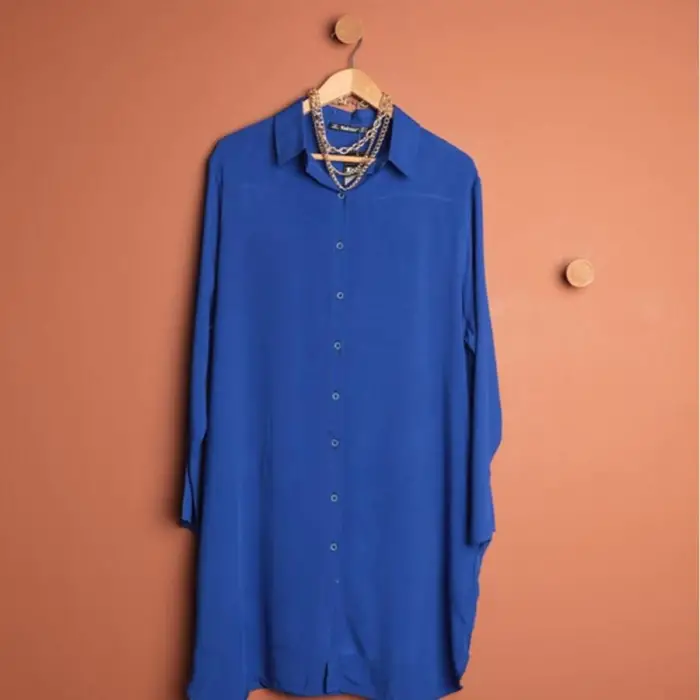 Gömlek Elbise Önden Düğme Detaylı