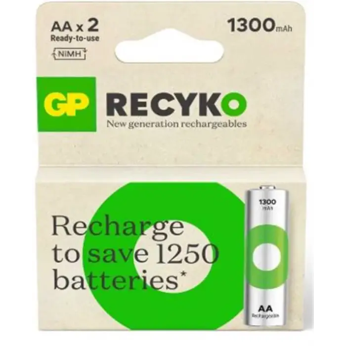 GP AA 1300 mAh Şarjlı Kalem Pil 2li Paket GP130AAHCEMTR-2GB