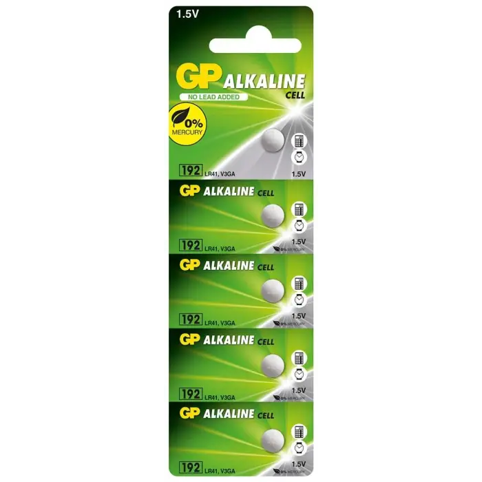 GP GP192-C5 LR41 AG3 Alkalin Düğme Pil 5li Paket