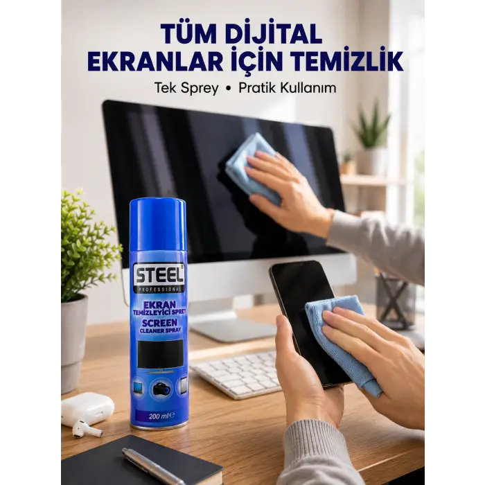 Günlük Kullanıma Uygun Çok Amaçlı Ekran Temizleme Spreyi