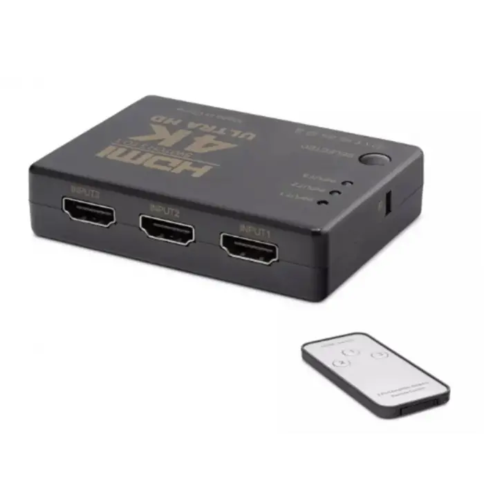 Hadron Hdx1308 3 port Hdmi Switch 3Giriş 1Çıkış 4K Kumandalı