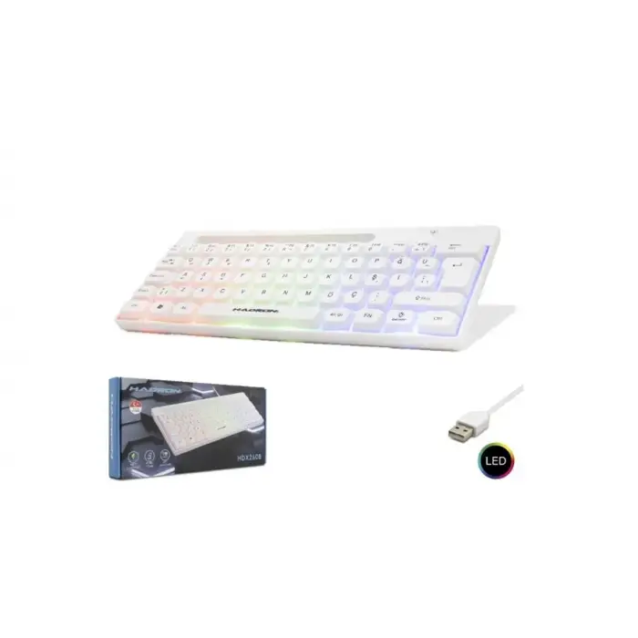 Hadron Hdx2608 Kablolu Oyuncu Mini Klavye Led Q Beyaz