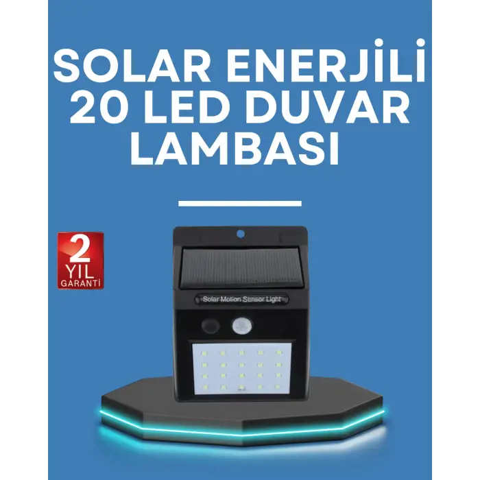 Hareket Algılamalı Solar LED Güvenlik Lambası