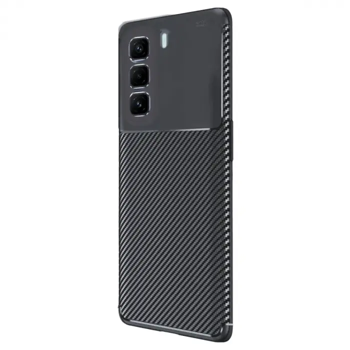 Hot 50 4G Kılıf Auto Focus Karbon Kapak - Siyah