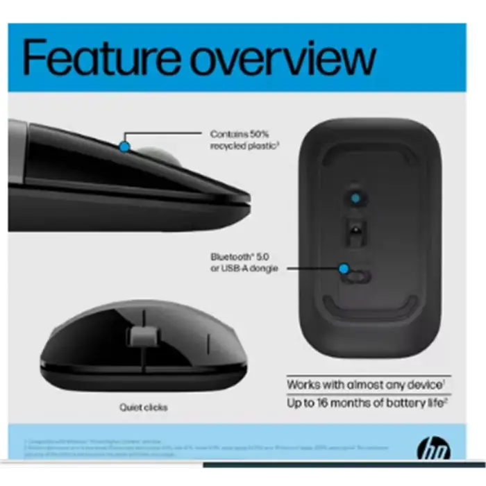 HP Z3700 758A9AA Bluetooth 2.4GHz 1600DPI Silver Wireless Optik Mouse