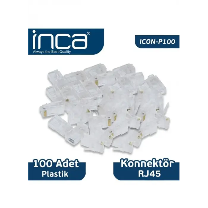 INCA Icon-p100 Cat6 Rj-45 Plastik 100lü Konnektör