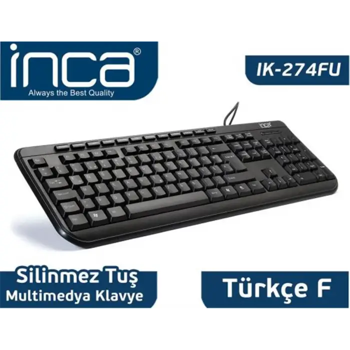 Inca IK-274FU f-usb Multimedya Black Laser Prınt Klavye