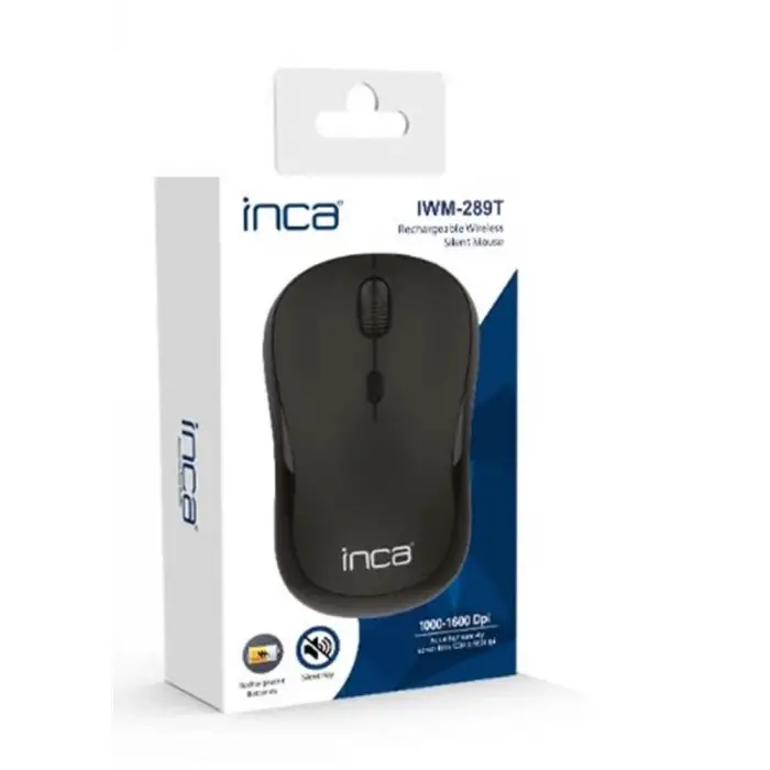 INCA IWM-289T Wireless +Şarjlı Sessiz Mouse Siyah
