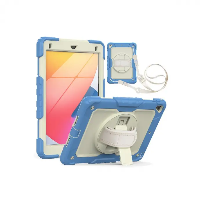iPad 5 Air 9.7 Kılıf Strap New Tablet Kapak - Mavi